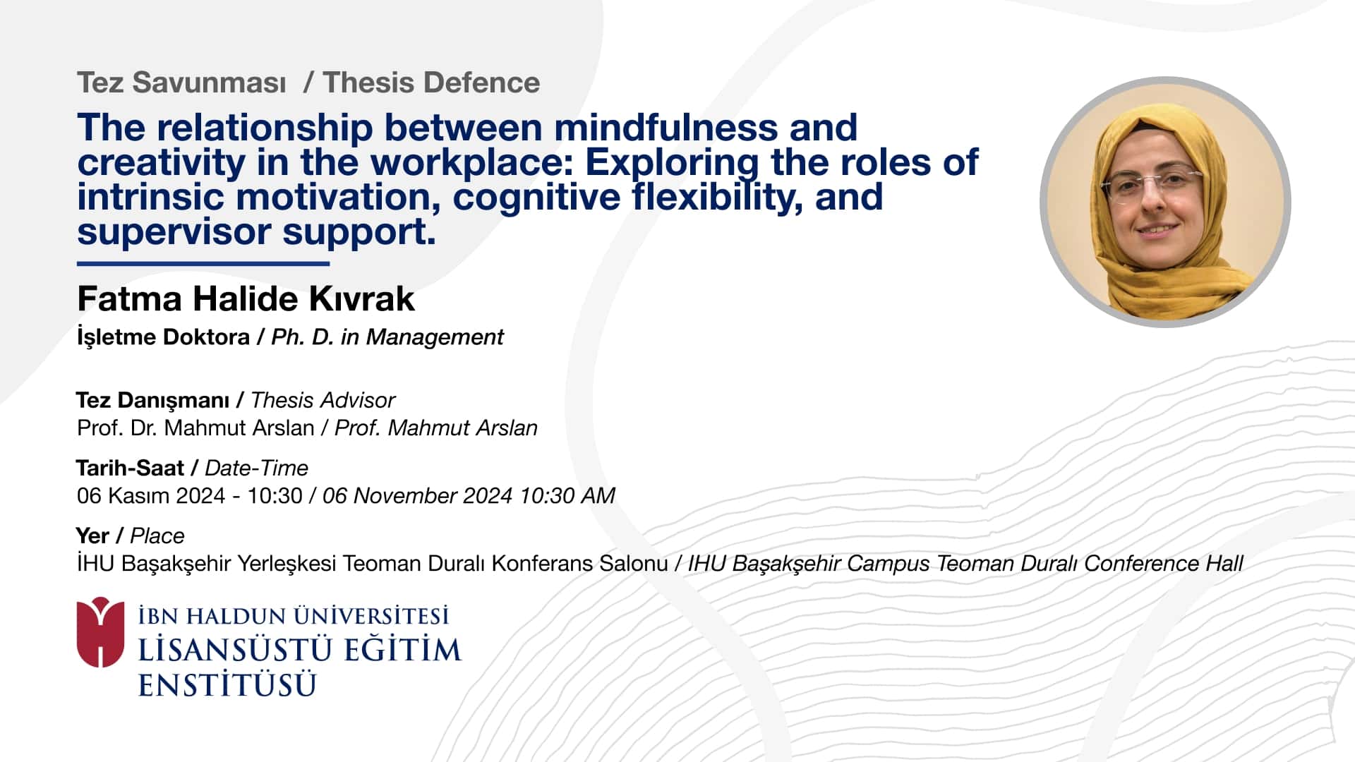 Fatma Halide Kıvrak's Thesis Defense
