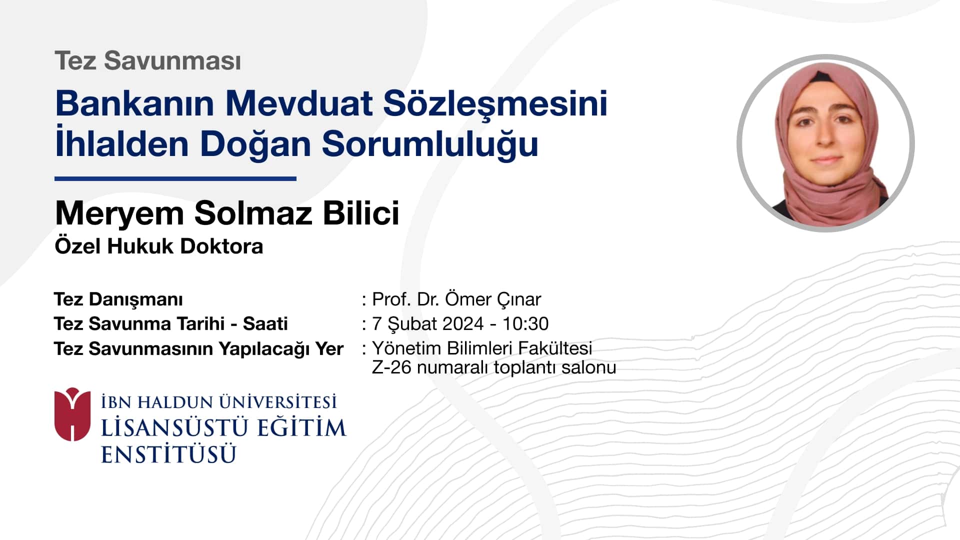 Meryem Solmaz Bilici's Thesis Defense